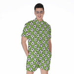 Green Soccer Ball Pattern Print Men's Rompers