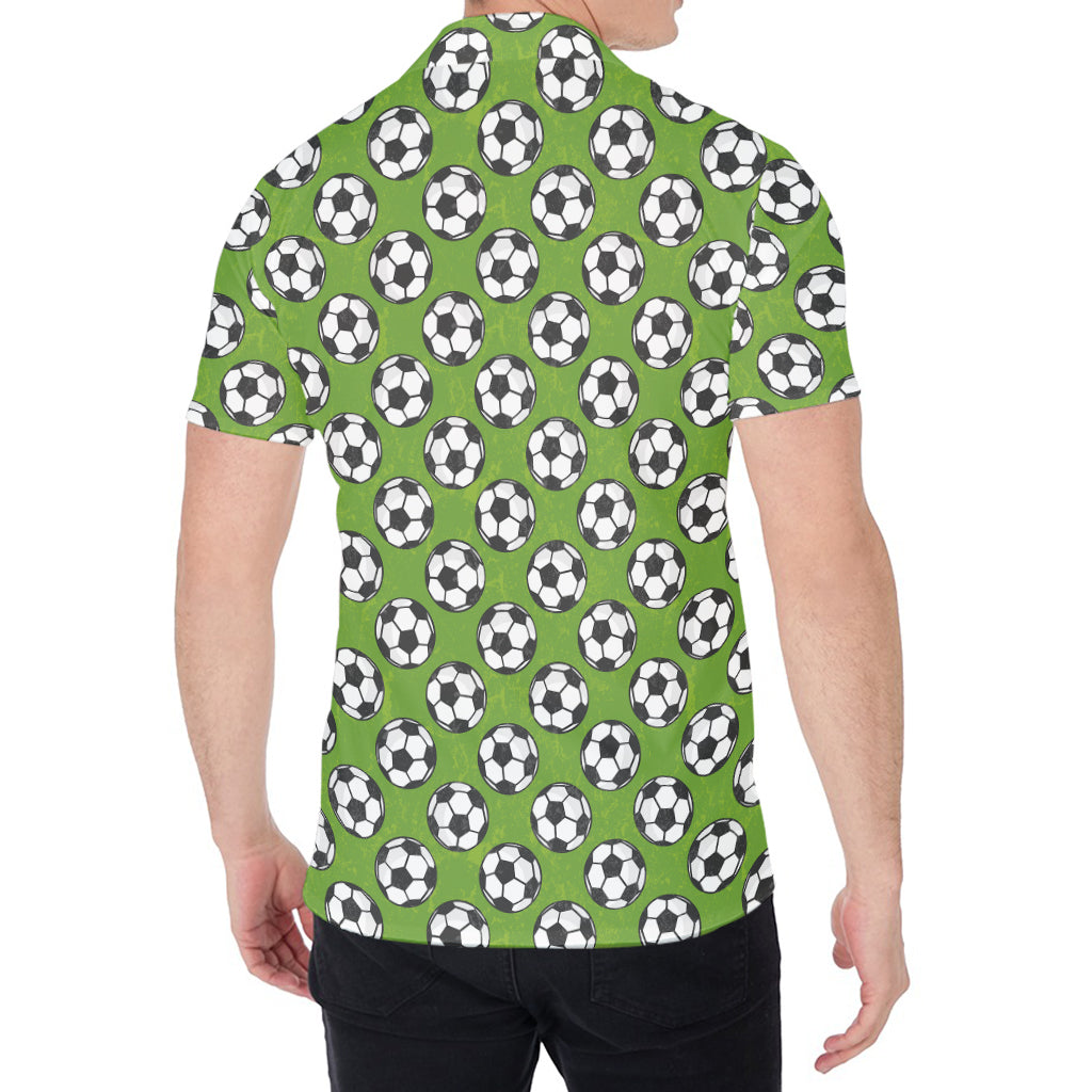 Green Soccer Ball Pattern Print Men's Shirt