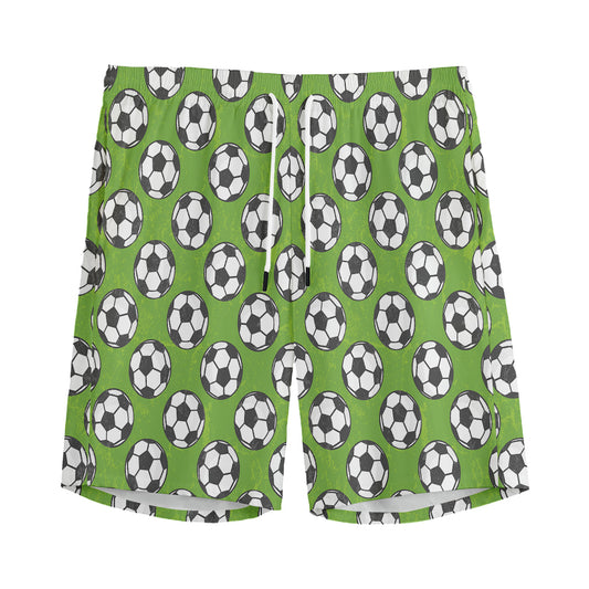 Green Soccer Ball Pattern Print Men's Sports Shorts