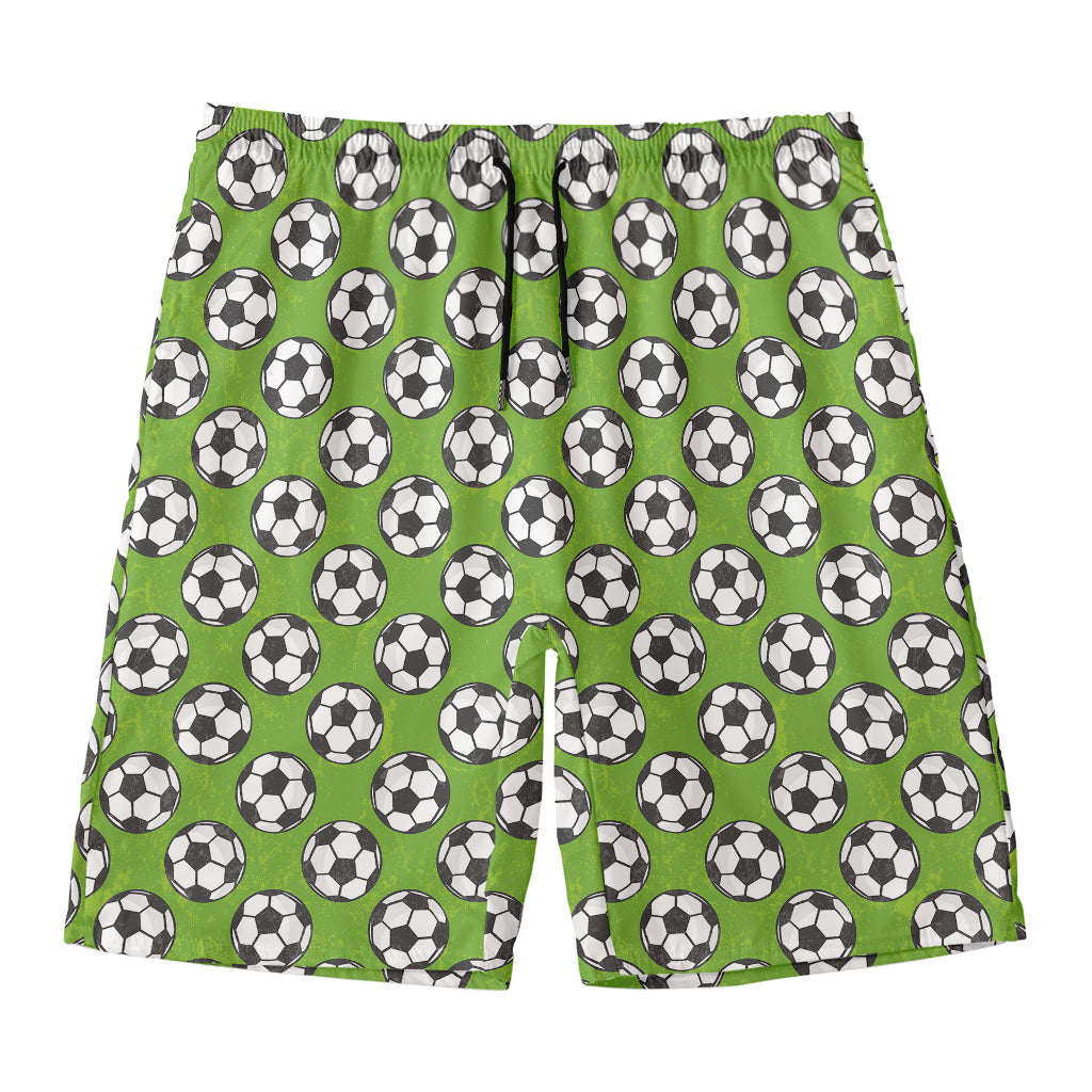 Green Soccer Ball Pattern Print Men's Swim Trunks