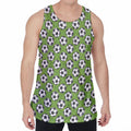 Green Soccer Ball Pattern Print Men's Velvet Tank Top