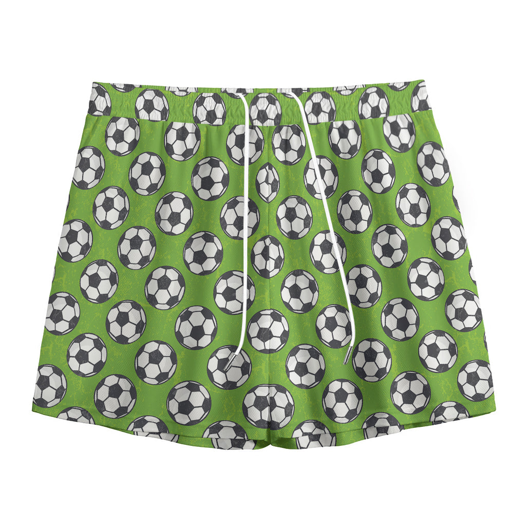 Green Soccer Ball Pattern Print Mesh Shorts