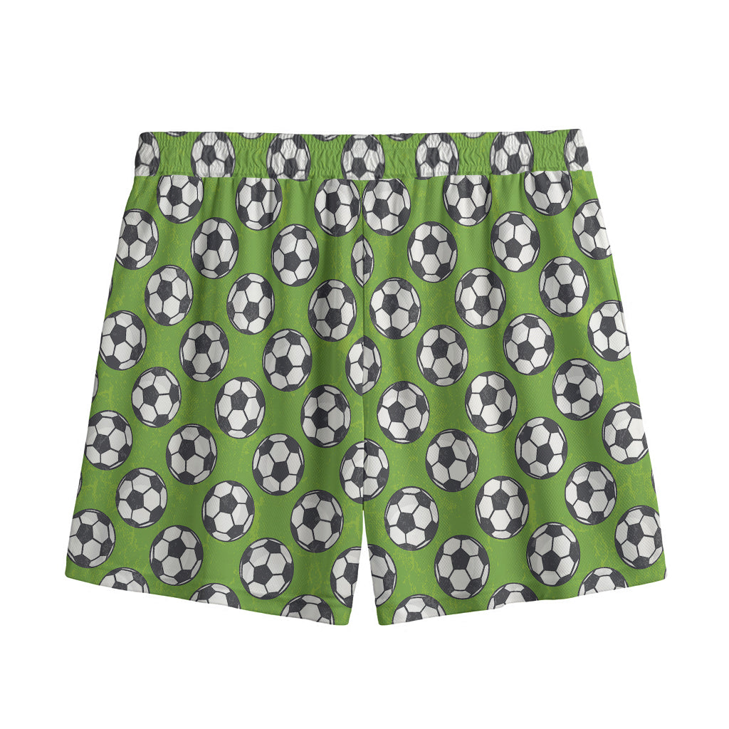 Green Soccer Ball Pattern Print Mesh Shorts