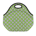 Green Soccer Ball Pattern Print Neoprene Lunch Bag