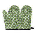 Green Soccer Ball Pattern Print Oven Mitts