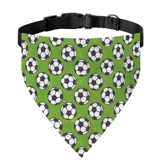 Green Soccer Ball Pattern Print Over The Collar Dog Bandana