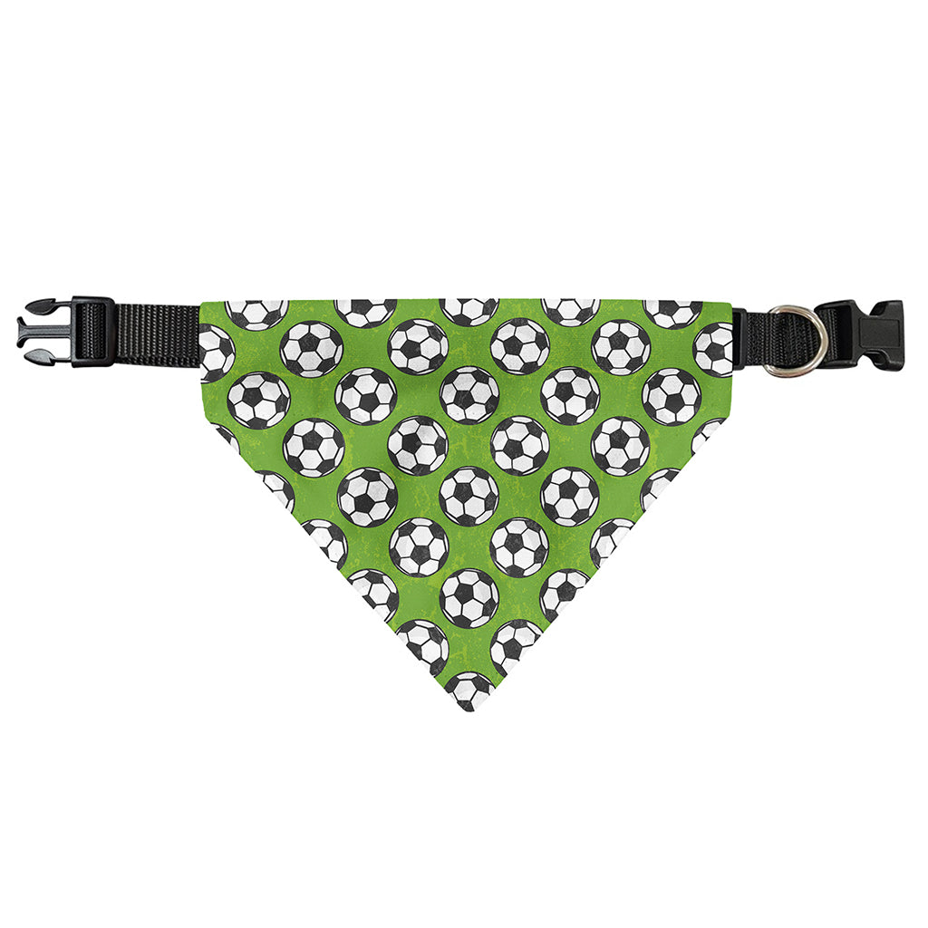Green Soccer Ball Pattern Print Over The Collar Dog Bandana