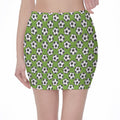 Green Soccer Ball Pattern Print Pencil Mini Skirt