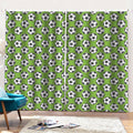 Green Soccer Ball Pattern Print Pencil Pleat Curtains