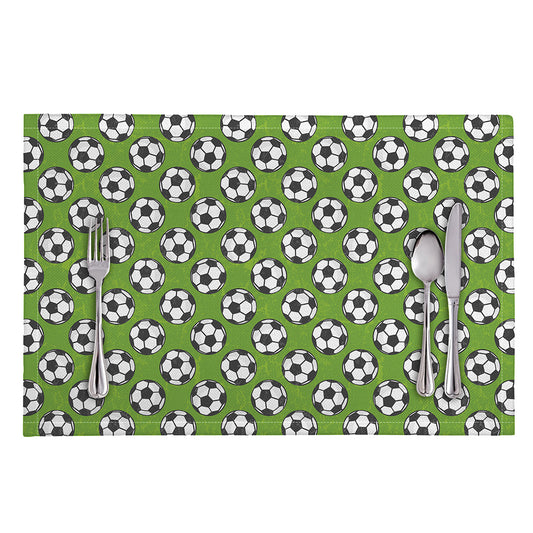 Green Soccer Ball Pattern Print Placemat