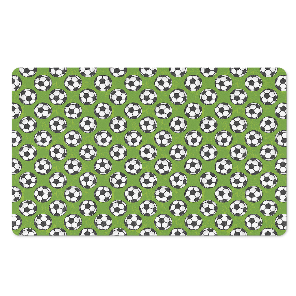 Green Soccer Ball Pattern Print Polyester Doormat