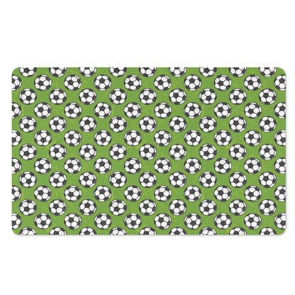 Green Soccer Ball Pattern Print Polyester Doormat