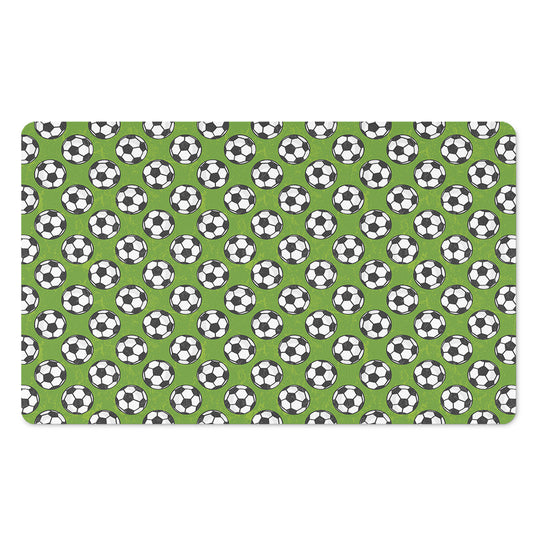Green Soccer Ball Pattern Print Polyester Doormat