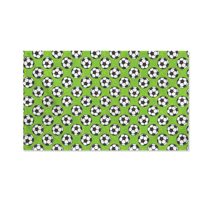 Green Soccer Ball Pattern Print Polyester Flag