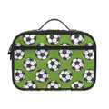 Green Soccer Ball Pattern Print Portable Lunch Bag