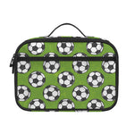 Green Soccer Ball Pattern Print Portable Lunch Bag