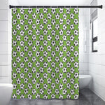 Green Soccer Ball Pattern Print Premium Shower Curtain