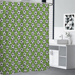Green Soccer Ball Pattern Print Premium Shower Curtain