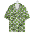 Green Soccer Ball Pattern Print Rayon Hawaiian Shirt