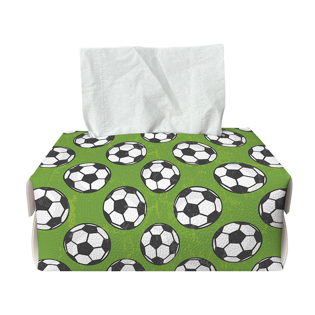Green Soccer Ball Pattern Print Rectangle Tissue Box Cover