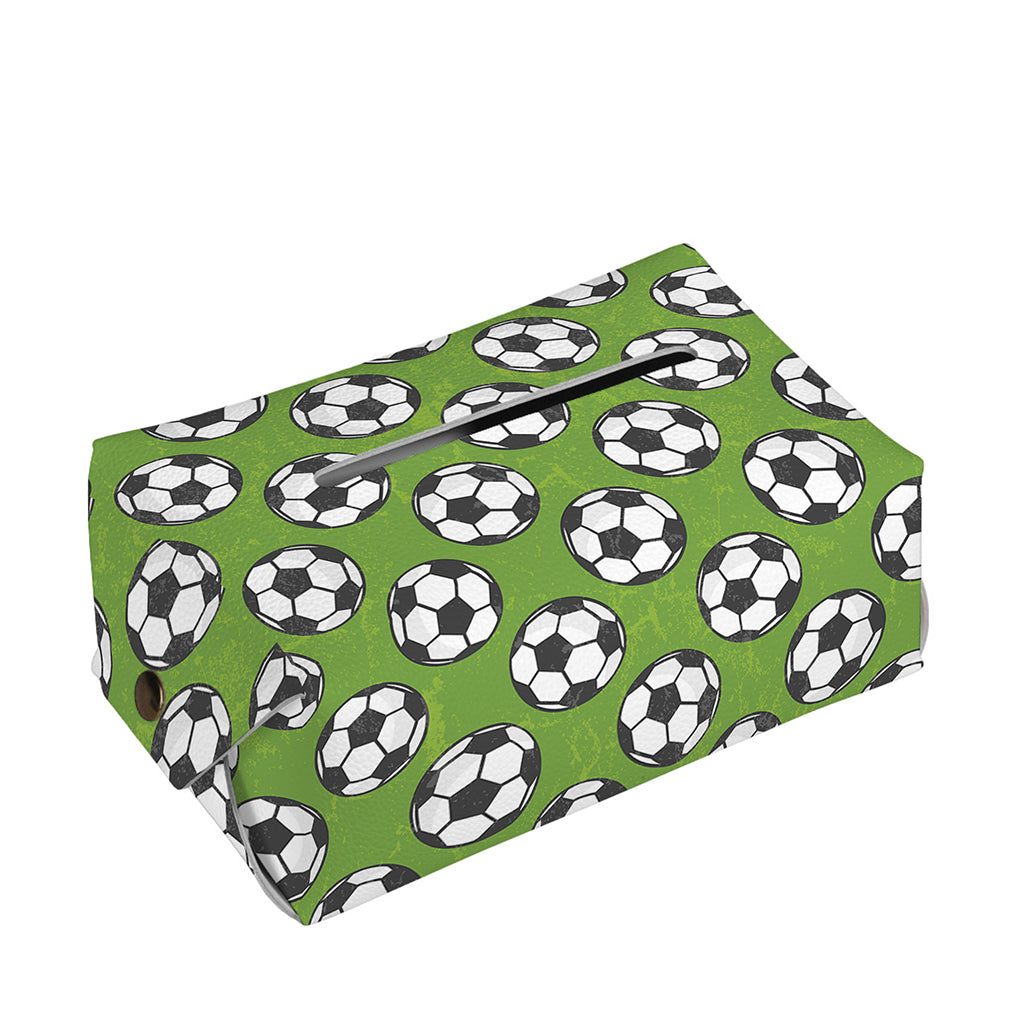 Green Soccer Ball Pattern Print Rectangle Tissue Box Cover