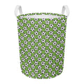 Green Soccer Ball Pattern Print Round Laundry Basket