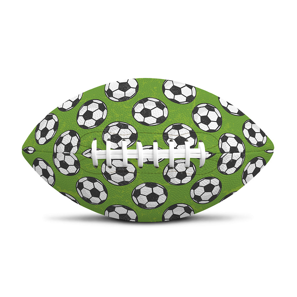 Green Soccer Ball Pattern Print Rugby Ball