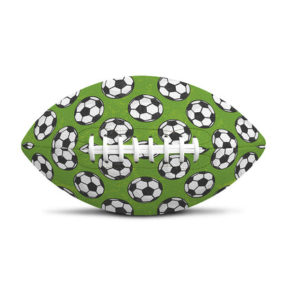 Green Soccer Ball Pattern Print Rugby Ball