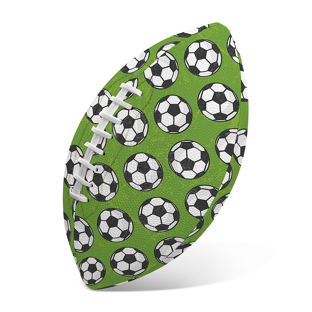 Green Soccer Ball Pattern Print Rugby Ball
