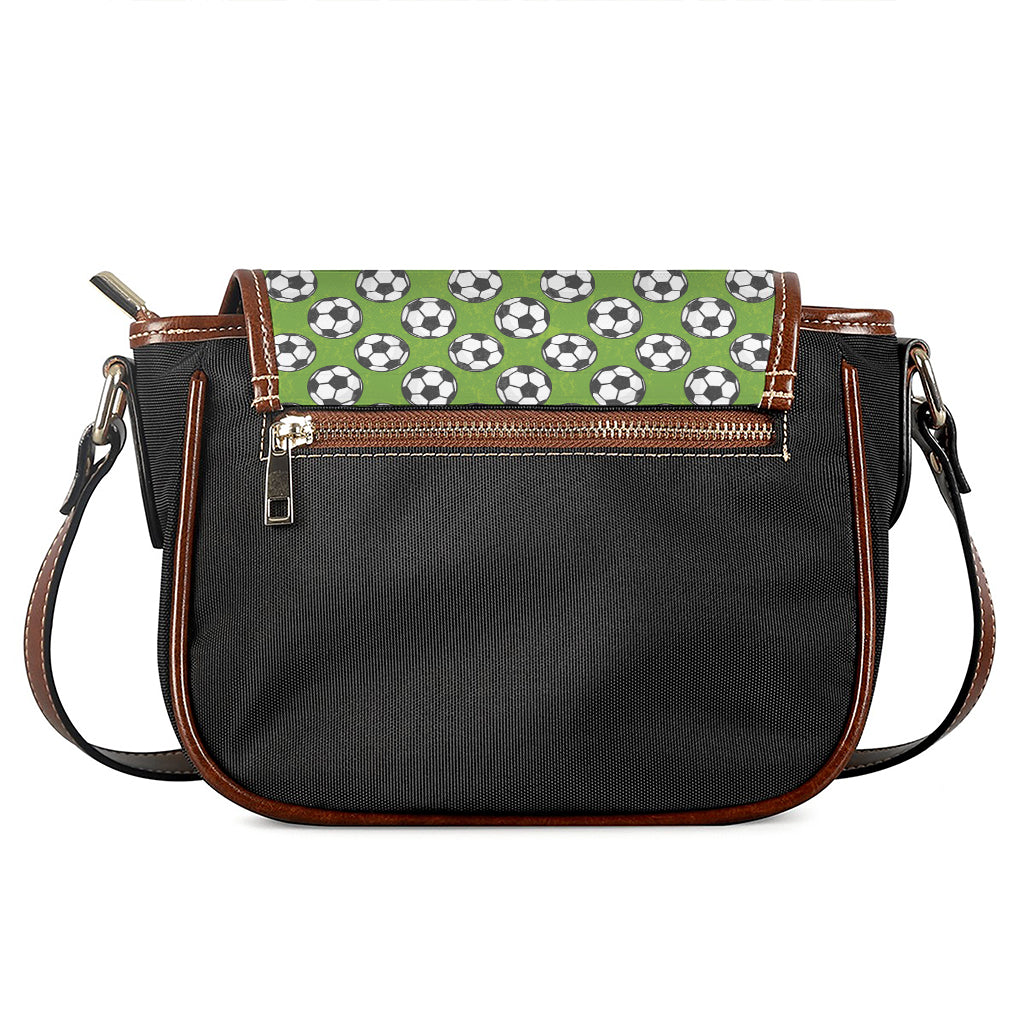 Green Soccer Ball Pattern Print Saddle Bag