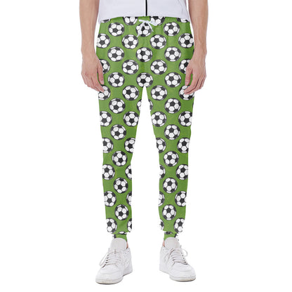 Green Soccer Ball Pattern Print Scuba Joggers
