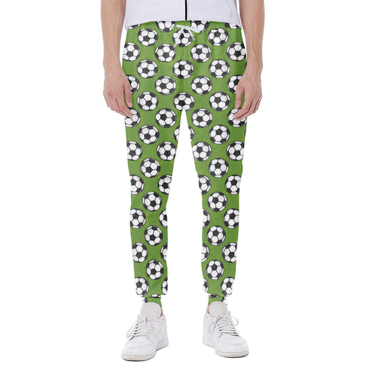 Green Soccer Ball Pattern Print Scuba Joggers