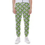 Green Soccer Ball Pattern Print Scuba Joggers