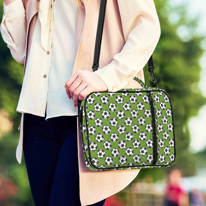 Green Soccer Ball Pattern Print Shoulder Strap Bible Bag