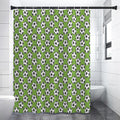 Green Soccer Ball Pattern Print Shower Curtain