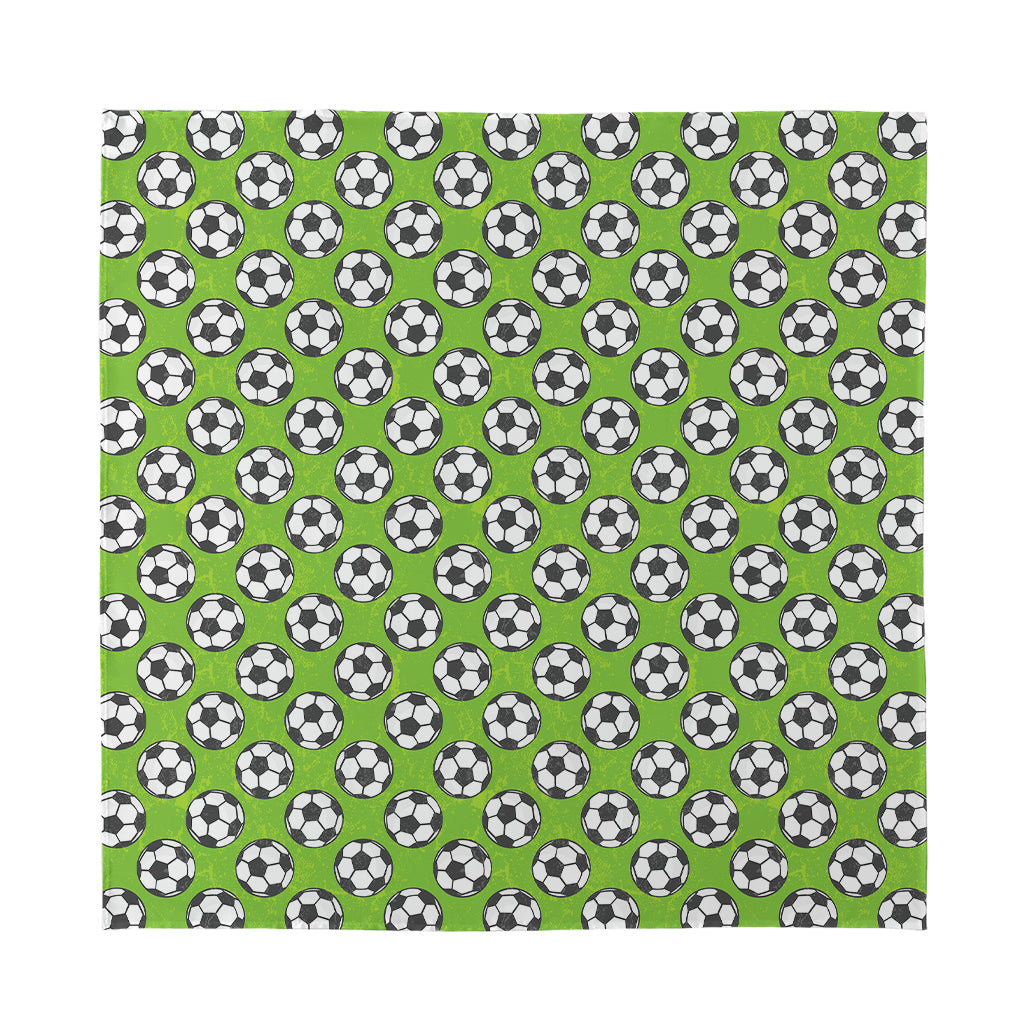 Green Soccer Ball Pattern Print Silk Bandana