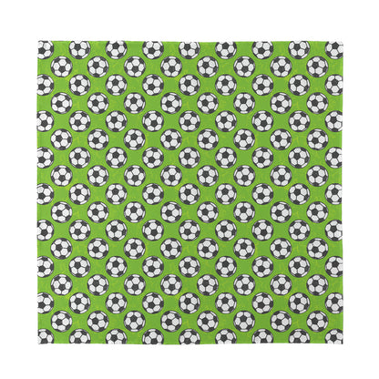 Green Soccer Ball Pattern Print Silk Bandana