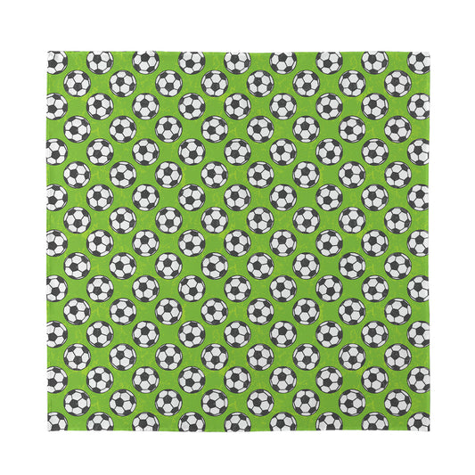Green Soccer Ball Pattern Print Silk Bandana