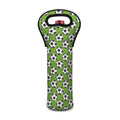 Green Soccer Ball Pattern Print Single Neoprene Wine Tote