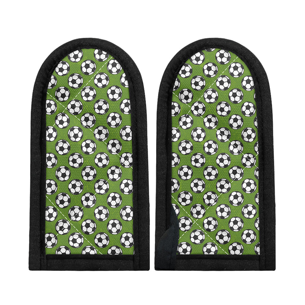 Green Soccer Ball Pattern Print Skillet Handle Cover