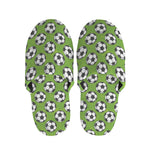 Green Soccer Ball Pattern Print Slippers