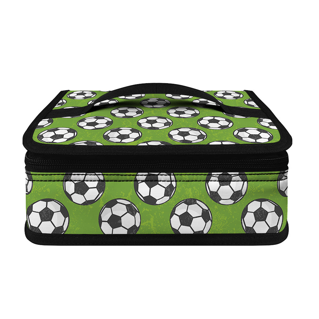 Green Soccer Ball Pattern Print Small Lunch Bag
