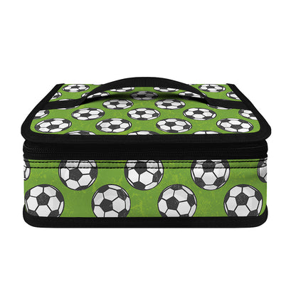 Green Soccer Ball Pattern Print Small Lunch Bag