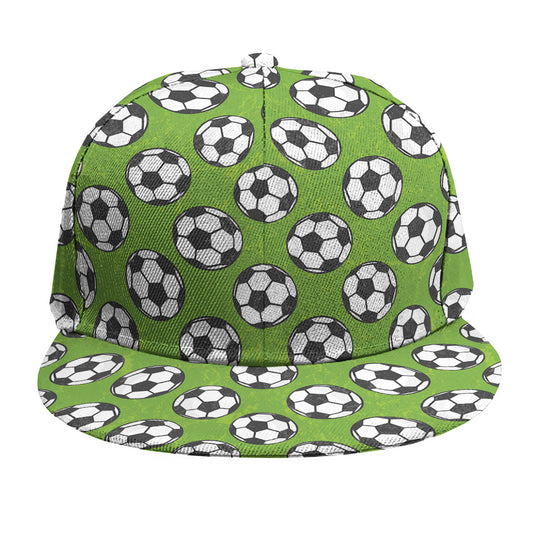 Green Soccer Ball Pattern Print Snapback Cap