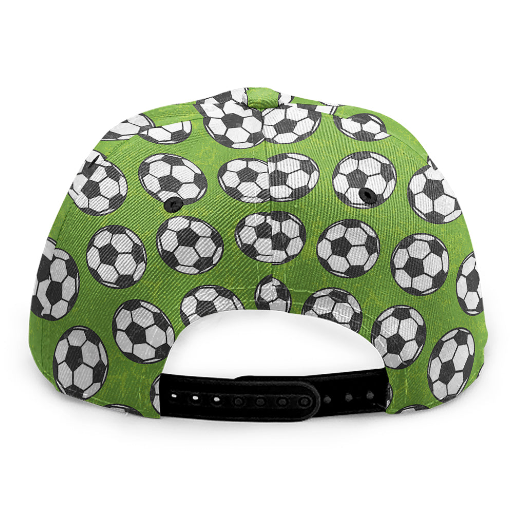 Green Soccer Ball Pattern Print Snapback Cap