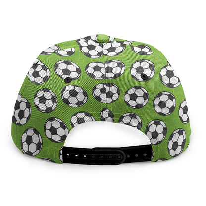 Green Soccer Ball Pattern Print Snapback Cap