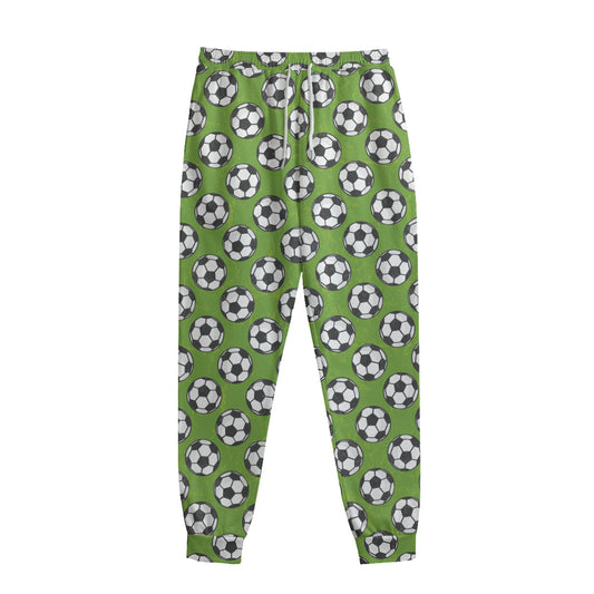 Green Soccer Ball Pattern Print Sweatpants