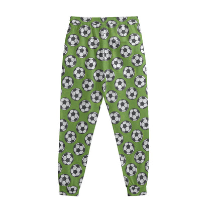 Green Soccer Ball Pattern Print Sweatpants