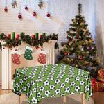 Green Soccer Ball Pattern Print Tablecloth