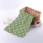 Green Soccer Ball Pattern Print Towel